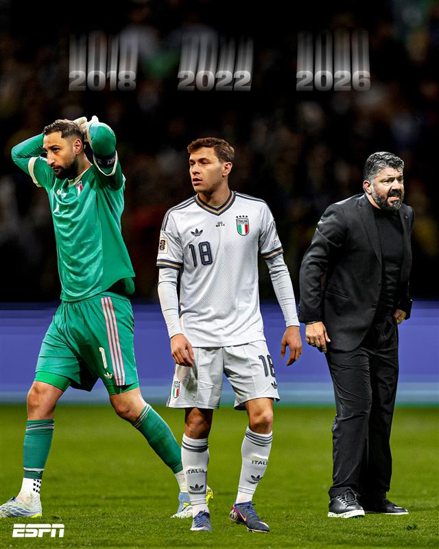 ITALY DOWN BAD — THREE STRAIGHT WORLD CUP MISSES AFTER PENALTY DISASTER